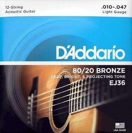 D'addario EJ36 12 String Lite 10-47
