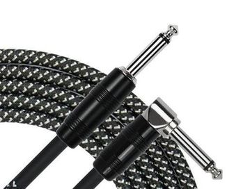 Kirlin 10ft Woven BLACK RA-STR Gtr Cable