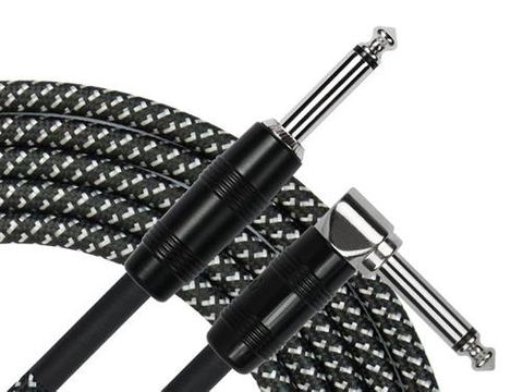 Kirlin 20ft Woven BLACK RA-STR Gtr Cable