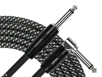 Kirlin 20ft Woven BLACK RA-STR Gtr Cable