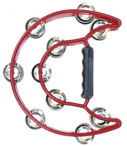 P Plus RED 1/2 Moon Tambourine