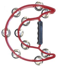 P Plus RED 1/2 Moon Tambourine