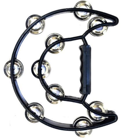 P Plus BLACK 1/2 Moon Tambourine