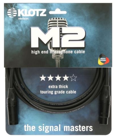 Klotz M2 Mic Cable 10m XLR 3P F/M Blk