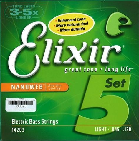Elixir 45-130 Nano Bass Light Strings