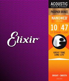 Elixir 10-47 Nano PB 12 String Light Str