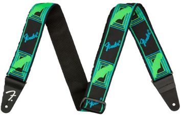 Fender Neon Monogram Green Blue Strap