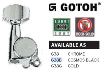 Gotoh G38B 6 Inline Black Machine Heads