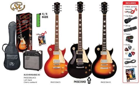 SX LP PKSE3SKB Electric Guitar w Amp