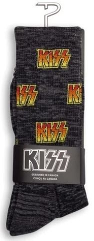 Kiss All Over Crew Socks Charc Mix L