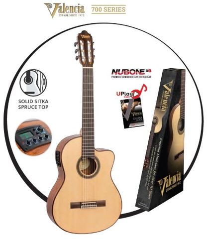 Valencia 4/4 704CE Ac/El Classic Guitar
