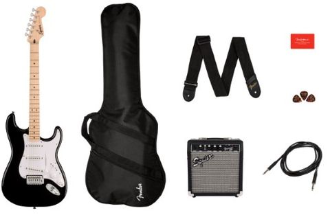 Fender Black Squier Sonic Strat PACK