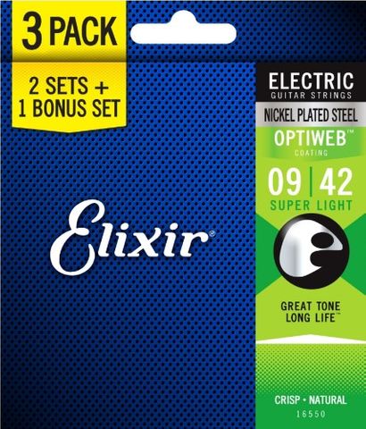 Elixir 16550 Optiweb 9-42 3 Pack Super L