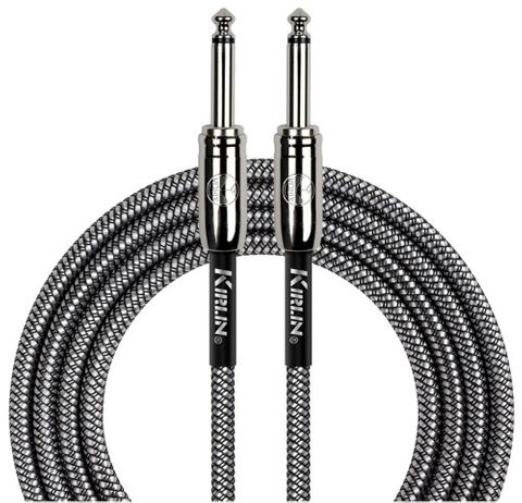 Kirlin CC201 20ft Woven BLK Guitar Cable