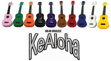 Kealoha UK40 White Ukulele with bag