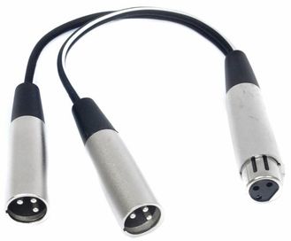 Leem 1 x XLRF-2 x XLRM Y-Cable