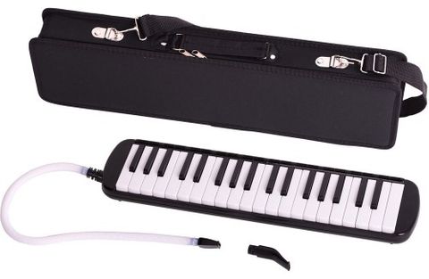 Maxtone 37D 37 Key Black Melodica w Case