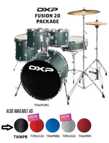 DXP 20in BLACK Fusion Drum Kit