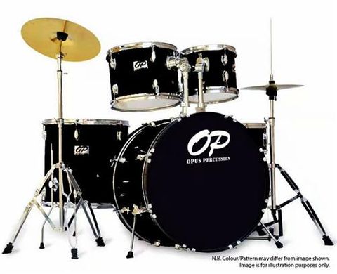 Opus Percussion 5pce BLACK Drum Kit