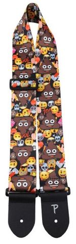 Perris Poo On Emoji Collage Guitar Strap