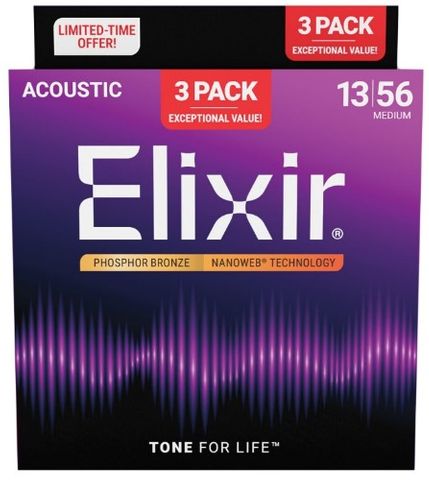 Elixir 3 Pack 13-56 16546 Nanoweb Ph Brz