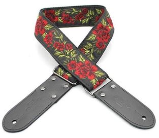 DSL Red Vintage Pattern Guitar Strap