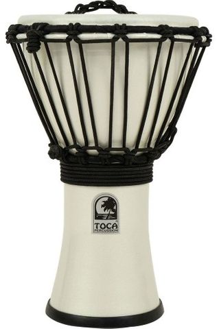Toca 7in Metallic White Colour Djembe