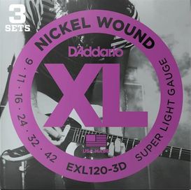 D'Addario 3D EXL120 Electric Guitar Str.