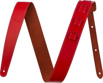 Fender 2in Essentials RED Leather Strap
