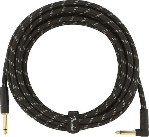 Fender Dlx 15ft Black Angled Tweed Cable