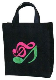 Black with Clef and Quaver Music Bag