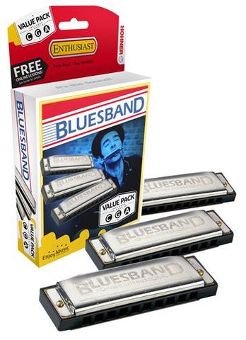 Hohner Box 3 Bluesband G C A Harmonica