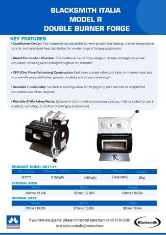 BLACKSMITH ITALIA DOUBLE BURNER FORGE R MODEL