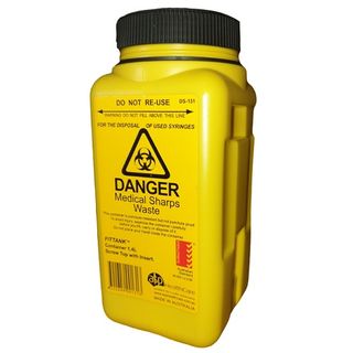 ASP Sharps Container 1.4L Screw Top Needle Notch
