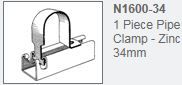 SINGLE BOLT CLAMP 34 MM