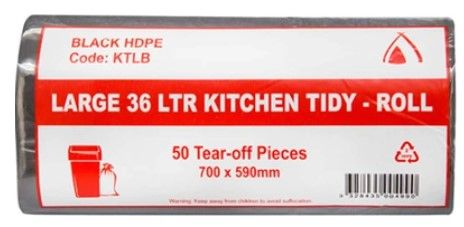 Kitchen Tidy Roll BLACK 36L