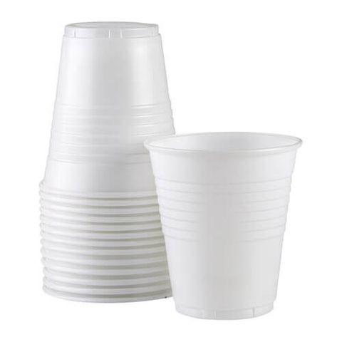 6oz White Plastic Cups (185ml), 1000/ctn