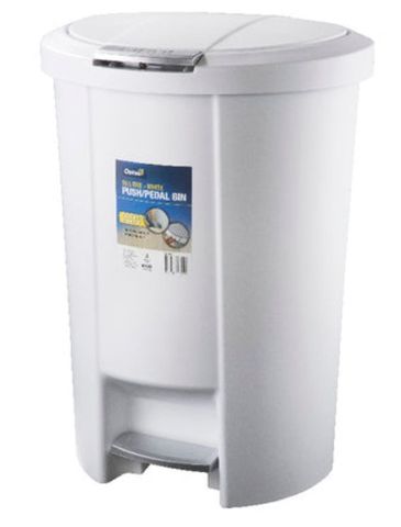 Garbage Bin White 50L Pedal