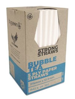 Straws Bubble Tea White Pk/100