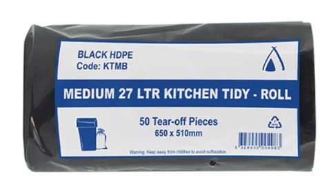 Kitchen Tidy Roll BLACK 27L