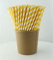 Straws Paper Yellow/White Reg
