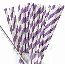 Straws Paper Purple/White Reg