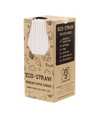 Straws Paper White Regular