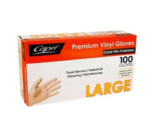 Glove CLEAR Vinyl Large x100