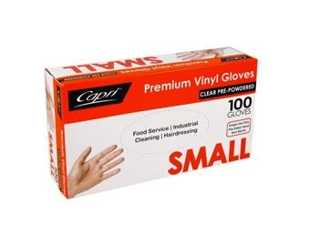 Glove CLEAR Vinyl Small X100