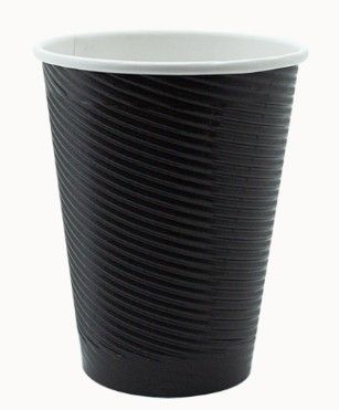 Cup Ripple Charcoal 12oz Pk/25