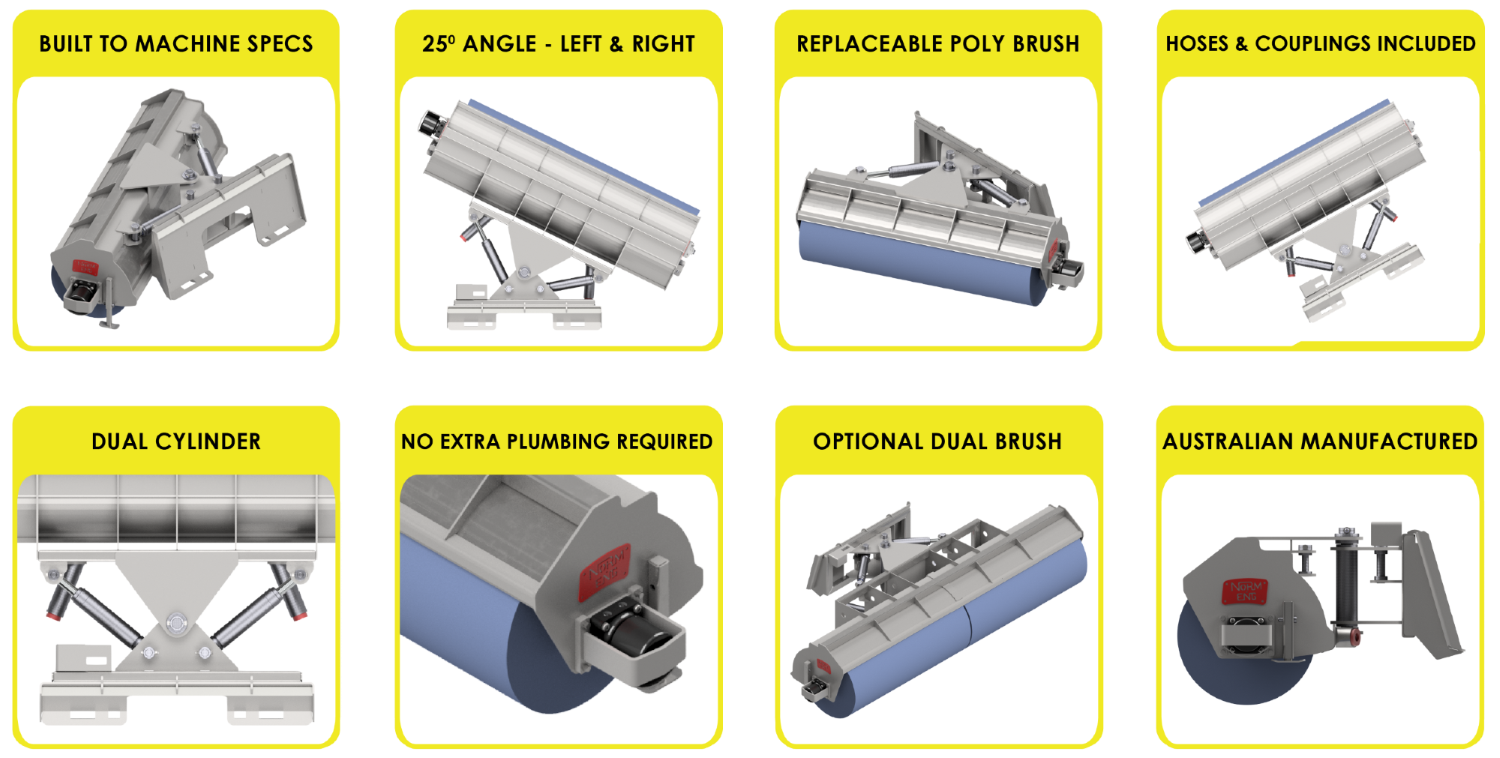 Hydraulic angle broom - norm engineering - extras