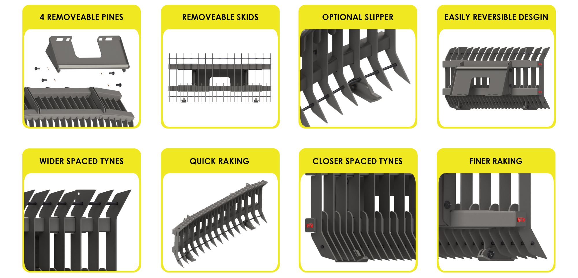 reversible stick rake - norm engineering - benefits and features
