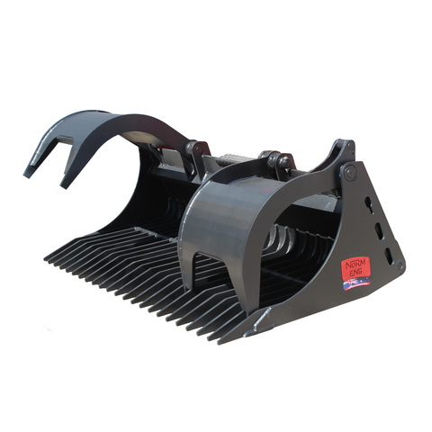 SIEVE RAKE GRAPPLE BUCKET C/W DITCH WITCH HITCH [1200mm O/A]