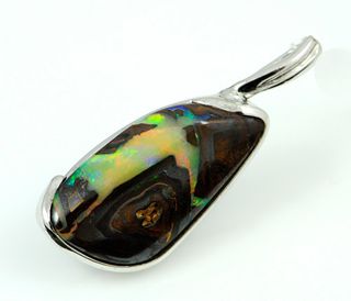 Sterling Silver Doublet Opal Pendant